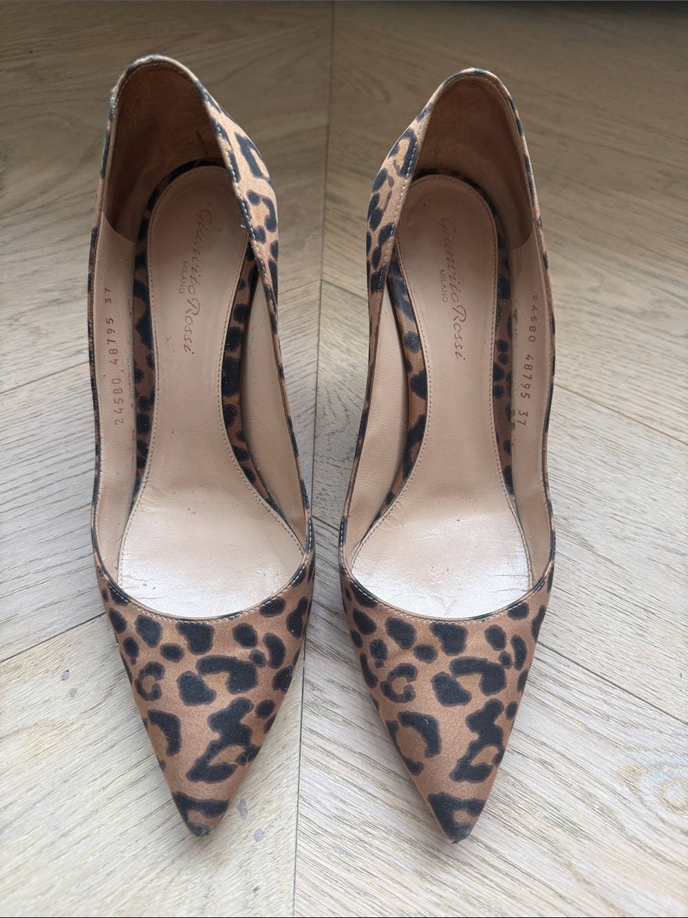 Gianvito Rossi Leopard-Print Pointed Toe Pumps - Brown & Black